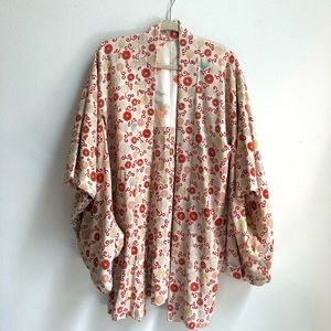Haori with crane and floral design